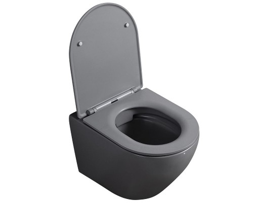 Унитаз Abber Bequem AC1101MG подвесной Серый матовый с сиденьем Микролифт