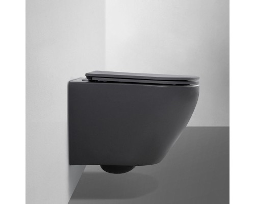 Унитаз Abber Bequem AC1101MG подвесной Серый матовый с сиденьем Микролифт