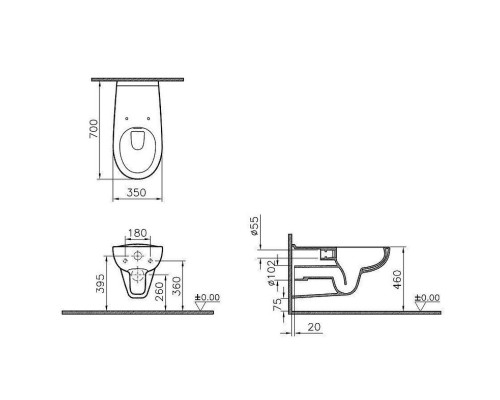 Унитаз Vitra Conforma 5810B003-6234 подвесной с сиденьем Микролифт