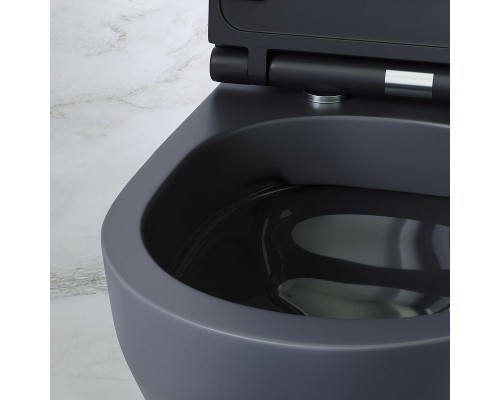 Унитаз AM.PM Spirit V2.0 C701700MBSC подвесной Черный матовый с сиденьем микролифт