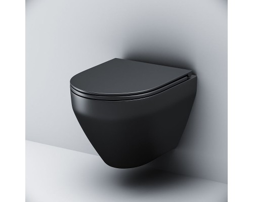 Унитаз AM.PM Spirit V2.0 C701700MBSC подвесной Черный матовый с сиденьем микролифт