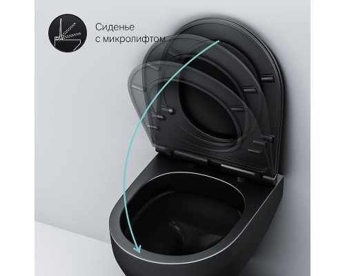 Унитаз AM.PM Spirit V2.0 C701700MBSC подвесной Черный матовый с сиденьем микролифт