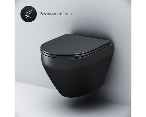 Унитаз AM.PM Spirit V2.0 C701700MBSC подвесной Черный матовый с сиденьем микролифт