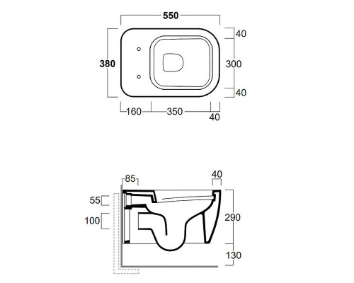 Унитаз Simas Henges HE18bi подвесной Белый без сиденья