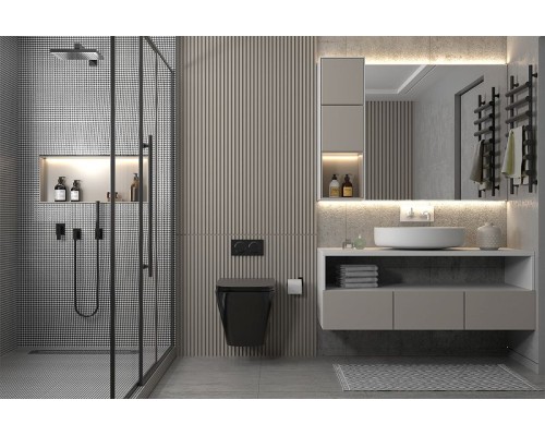 Унитаз Abber Rechteck AC1200MB подвесной Черный матовый с сиденьем Микролифт