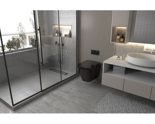 Унитаз Abber Rechteck AC1200MB подвесной Черный матовый с сиденьем Микролифт