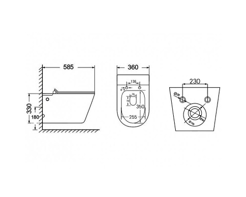 Унитаз Abber Bequem AC1106P подвесной с сиденьем Микролифт