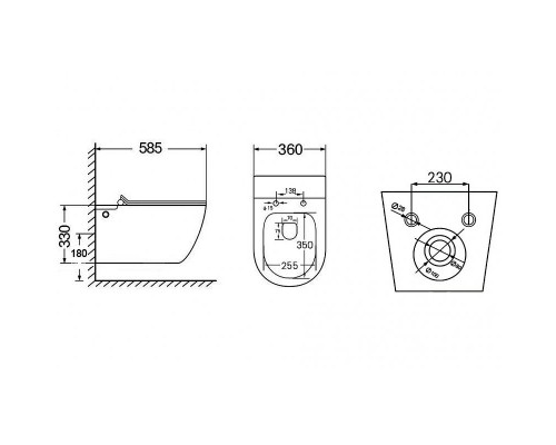 Унитаз Abber Bequem AC1105P подвесной с сиденьем Микролифт