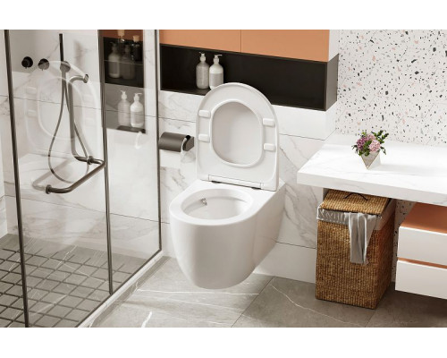 Унитаз Abber Bequem AC1105P подвесной с сиденьем Микролифт