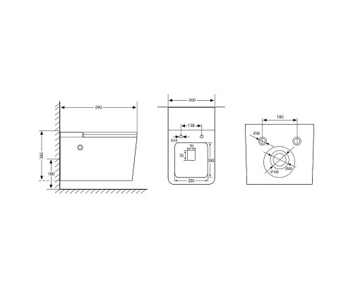 Унитаз Abber Rechteck AC1202P подвесной с сиденьем Микролифт
