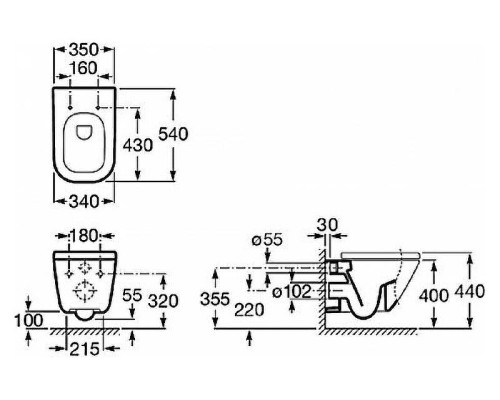 Унитаз Roca The Gap 34647L000 подвесной без сиденья