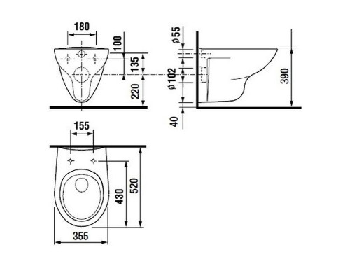 Унитаз Roca Mateo 346200000 подвесной без сиденья