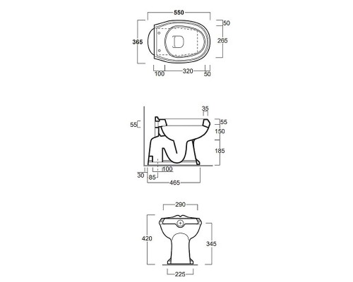 Унитаз Simas Arcade AR801bi приставной без бачка и сиденья
