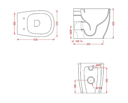 Унитаз Artceram Atelier ATV002 05 00 приставной Белый матовый без сиденья