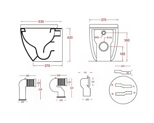 Унитаз Artceram File 2.0 FLV005 17 00 приставной Nero matt без сиденья
