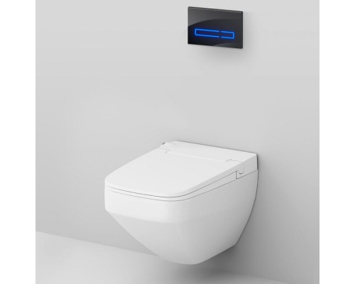Комплект унитаза с инсталляцией AM.PM Inspire V2.0 FlashClean IS450A38.CCC50A с электронным сиденьем Микролифт с функцией биде и Черной клавишей смыва
