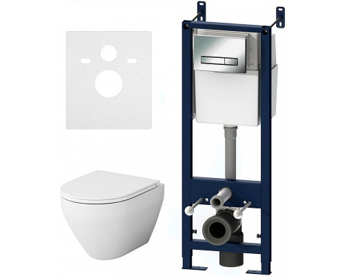 Комплект унитаза с инсталляцией AM.PM Sprit FlashClean IS30251.701700 с сиденьем Микролифт и клавишей смыва Хром