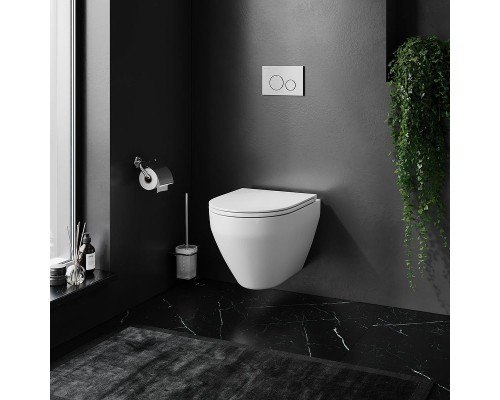 Комплект унитаза AM.PM Spirit FlashClean C701700WH + C707857WH с инсталляцией Grohe Rapid SL 38721001 с сиденьем Микролифт и клавишей смыва Хром