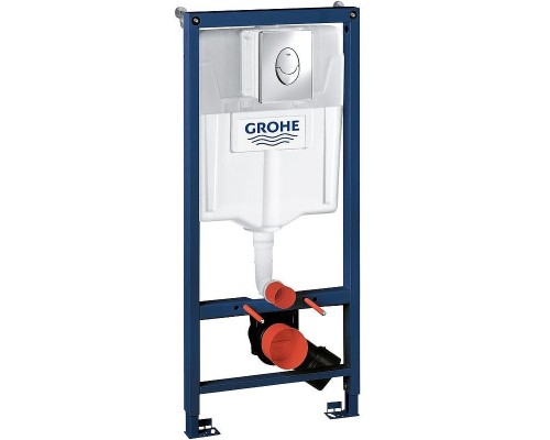 Комплект унитаза AM.PM Spirit FlashClean C701700WH + C707857WH с инсталляцией Grohe Rapid SL 38721001 с сиденьем Микролифт и клавишей смыва Хром