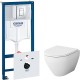 Комплект унитаза AM.PM Spirit FlashClean C701700WH + C707857WH с инсталляцией Grohe Rapid SL 38775001 с сиденьем Микролифт и клавишей смыва Хром