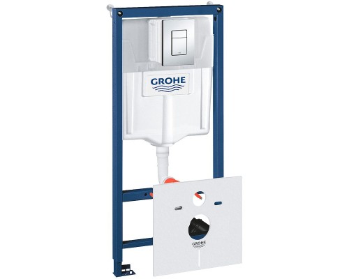 Комплект унитаза AM.PM Spirit FlashClean C701700WH + C707857WH с инсталляцией Grohe Rapid SL 38775001 с сиденьем Микролифт и клавишей смыва Хром