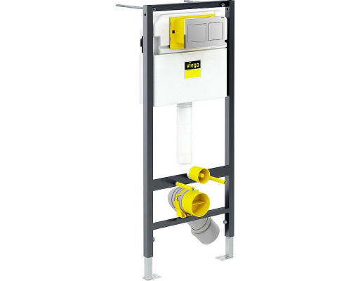 Комплект унитаза AM.PM Spirit FlashClean C701700WH + C707857WH с инсталляцией Viega Prevista Dry 8524.14 792596 с сиденьем Микролифт и клавишей смыва Хром