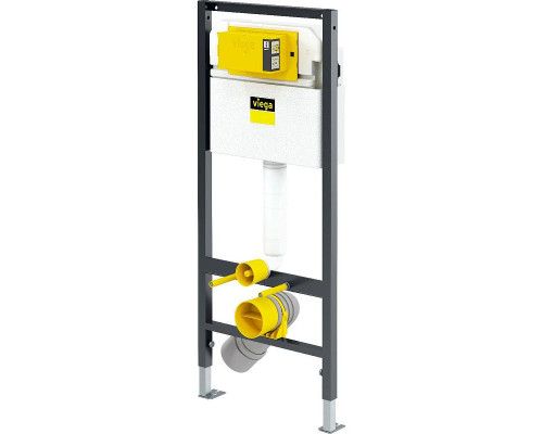 Комплект унитаза AM.PM Spirit FlashClean C701700WH + C707857WH с инсталляцией Viega Prevista Dry 8524.14 792596 с сиденьем Микролифт и клавишей смыва Хром