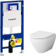 Комплект унитаза AM.PM Spirit FlashClean C701700WH + C707857WH с инсталляцией Geberit Duofix Sigma UP320 111.300.00.5 с сиденьем Микролифт