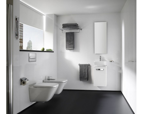 Комплект унитаза с инсталляцией Roca The Gap 893104100 с сиденьем Микролифт и клавишей смыва Хром