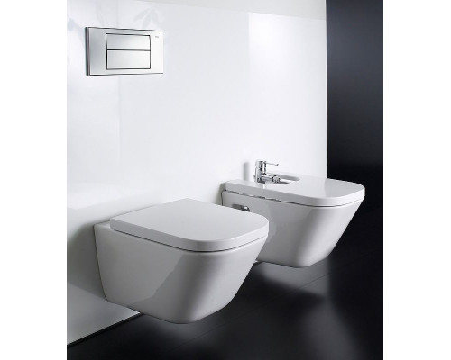 Комплект унитаза с инсталляцией Roca The Gap 893104100 с сиденьем Микролифт и клавишей смыва Хром