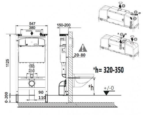 Комплект унитаза с инсталляцией Roca The Gap 893104100 с сиденьем Микролифт и клавишей смыва Хром