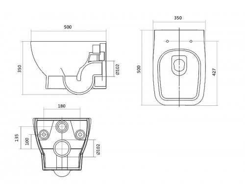 Комплект унитаза с инсталляцией Santek Нео Пэк 1WH302463 с сиденьем Микролифт и Белой клавишей смыва