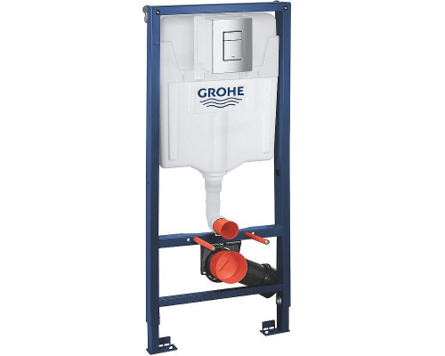 Комплект унитаза AM.PM Awe C111738WH+C117852WH с инсталляцией Grohe Rapid SL 38772001 с сиденьем Микролифт и клавишей смыва Хром