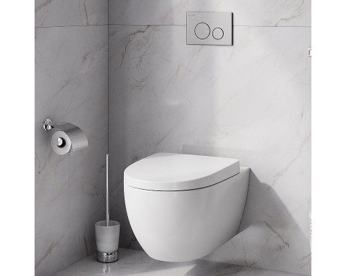 Комплект унитаза AM.PM Awe C111738WH+C117852WH с инсталляцией Grohe Rapid SL 38772001 с сиденьем Микролифт и клавишей смыва Хром