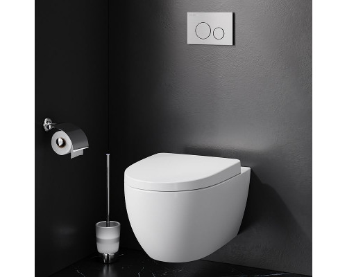 Комплект унитаза AM.PM Awe C111738WH+C117852WH с инсталляцией Grohe Rapid SL 38772001 с сиденьем Микролифт и клавишей смыва Хром