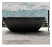 Ванна из полиэфирной смолы Abber Kristall 165х78 AT9701Onyx Черная без гидромассажа