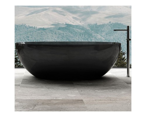 Ванна из полиэфирной смолы Abber Kristall 165х78 AT9701Onyx Черная без гидромассажа