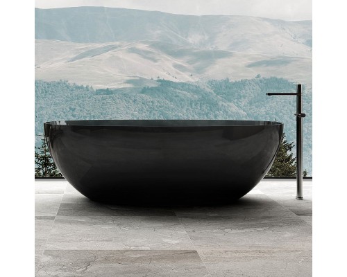 Ванна из полиэфирной смолы Abber Kristall 165х78 AT9701Onyx Черная без гидромассажа