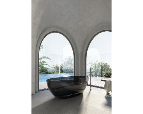 Ванна из полиэфирной смолы Abber Kristall 165х78 AT9701Onyx Черная без гидромассажа