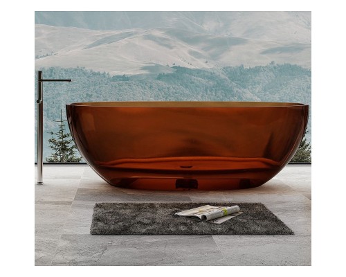 Ванна из полиэфирной смолы Abber Kristall 165х78 AT9701Opal Коричневая без гидромассажа