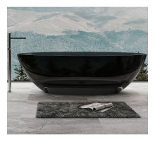 Ванна из полиэфирной смолы Abber Kristall 180х85 AT9702Onyx Черная без гидромассажа