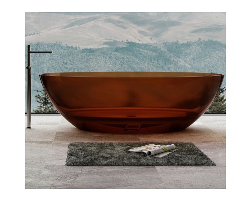 Ванна из полиэфирной смолы Abber Kristall 180х85 AT9702Opal Коричневая без гидромассажа