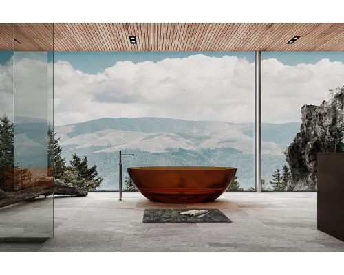 Ванна из полиэфирной смолы Abber Kristall 180х85 AT9702Opal Коричневая без гидромассажа