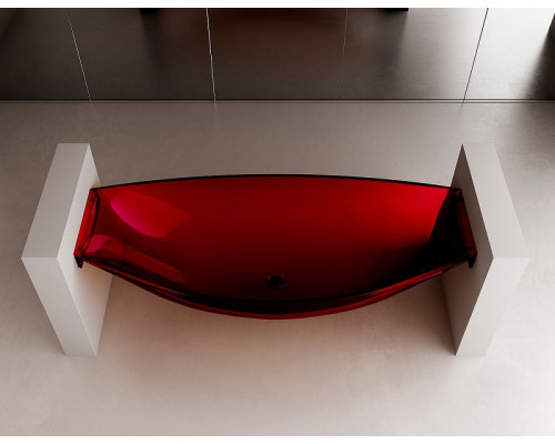 Ванна из полиэфирной смолы Abber Kristall 180х80 AT9704Rubin Красная без гидромассажа