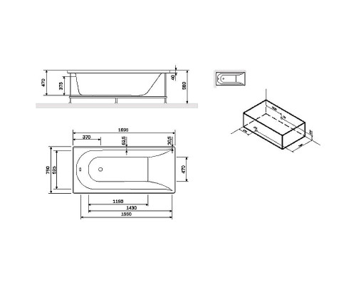 Акриловая ванна AM.PM Spirit 170х75 W72A-170-075W-A2 без гидромассажа