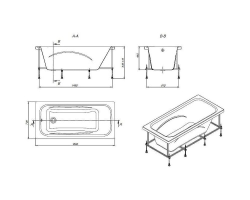 Акриловая ванна Roca Line 160x70 ZRU9302985 без гидромассажа