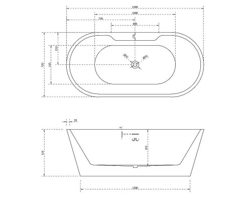 Акриловая ванна Abber AB9299-1.5 150х70 без гидромассажа