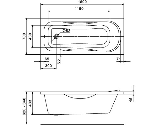 Акриловая ванна Santek Тенерифе 160x70 1WH302357 без гидромассажа