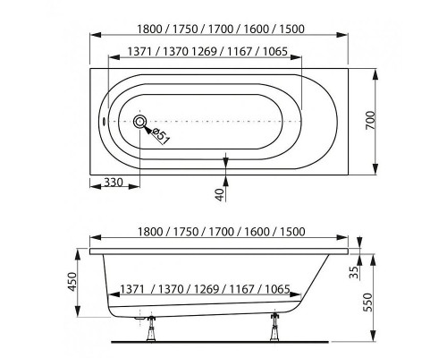 Акриловая ванна Vagnerplast Kasandra 175x70 VPBA175KAS2X-04 без гидромассажа