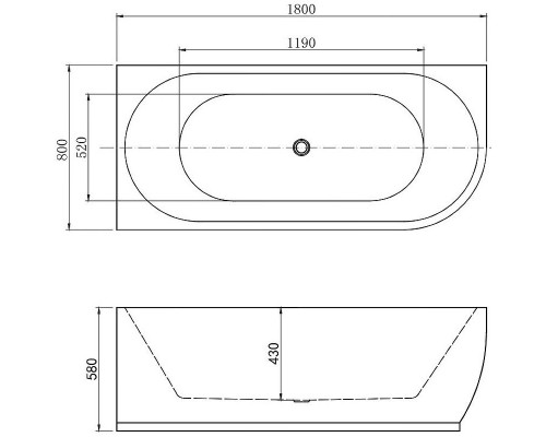 Акриловая ванна Aquanet Elegant A 180х80 260048 без гидромассажа